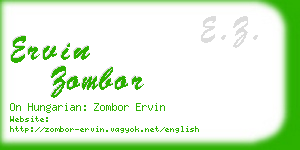 ervin zombor business card